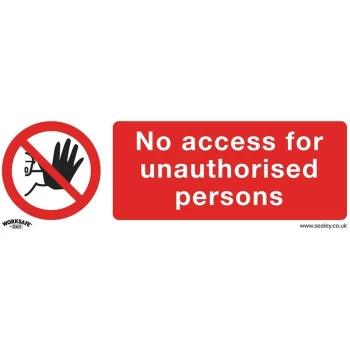 SS17V1 Prohibition Safety Sign - No Access - Self-Adhesive Vinyl - Sealey