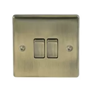 2 Gang Switch Antique Brass - NAB42-01 - BG