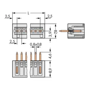 Wago 733-336 Terminal Block, Header, 6Pos, Th