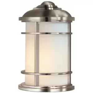 Outdoor IP44 Wall Light Sconce Brushed Steel LED E27 60W Bulb External d00823