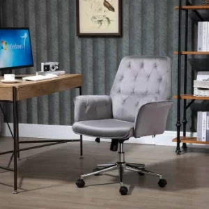 Brunel Tufted Velvet Computer Chair, Grey