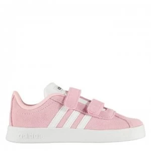 adidas VL Court Suede Infant Girls Trainers - Pink/White