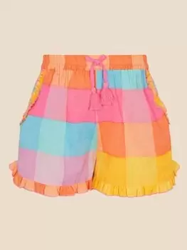 Accessorize Girls Check Short - Multi, Size Age: 7-8 Years, Women