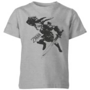 Nintendo The Legend Of Zelda Link Kid's T-Shirt - Grey - 3-4 Years