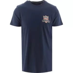 GANT Evening Blue Banner Shield Short Sleeve T-Shirt