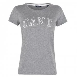 Gant Logo T Shirt - 93 Grey Melange