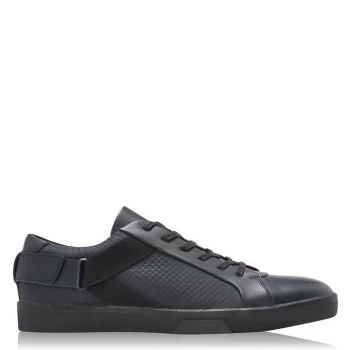 Calvin Klein Italo Brushed Leather Trainers - Dark Navy