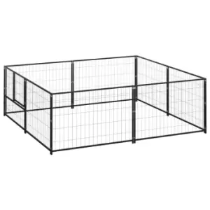 VidaXL Dog Kennel Black 4m Steel