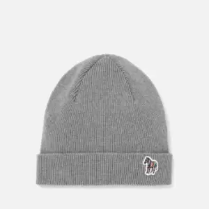 Paul Smith Mens Zebra Patch Beanie - Slate Grey