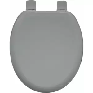 Traditional Toilet Seat Grey Bathroom Round Bottom Fix Wood Bemis Sta-Tite