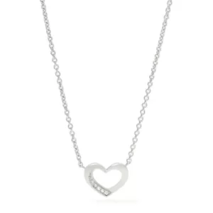 Ladies Fossil Silver Plated Heart Necklace