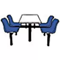 GPC Canteen Table with 4 Seats and 1 Way Access Blue