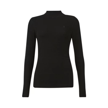 AllSaints Francesco Rina Roll Neck Top - Black