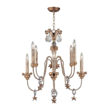 Mignon - 8 Light Chandelier Gold And Silver Finish, E14 - Elstead