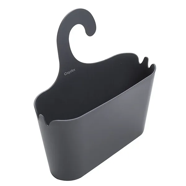 Grey Plastic 1 Tier Hook Over Shower Caddie