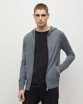 AllSaints Mode Merino Zip Up Ramskull Hoodie