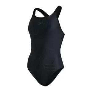 Speedo Boom Logo Placement Racerback Swimsuit Black - Black