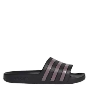 adidas Adilette Aqua Slides Womens - Core Black / Matt Purple Met.