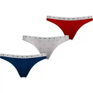 Tommy Bodywear 3 Pack Repeat Logo Waistband Thongs - Multi