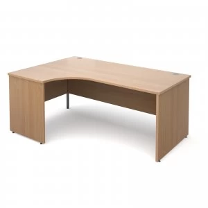 Maestro 25 PL Left Hand Ergonomic Desk 1800mm - Beech Panel Leg Design