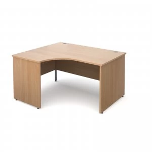 Maestro 25 PL Left Hand Ergonomic Desk 1400mm - Beech Panel Leg Design