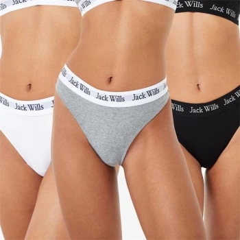 Jack Wills Deptford Multipack Thong 3 Pack - Wht/Grey/ Black