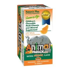 Natures Plus Source of Life Animal Parade Orange Flavor Chewables 180 Tabs