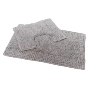 Showerdrape San Marino 2 Piece Cotton Bath Mat Set - Grey