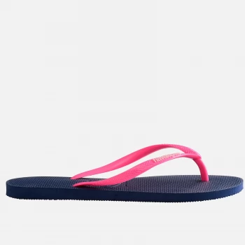 Havaianas Womens Slim Logo Flip Flops - Marine - UK 5