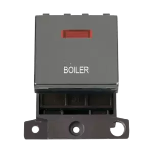 Click Scolmore MiniGrid 20A Double-Pole Ingot & Neon Boiler Switch Black Nickel - MD023BN-BL