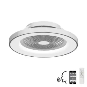 Tibet LED Dimmable Ceiling Light & 35W DC Fan, Remote Control, APP & Alexa/Google Voice Control, Silver