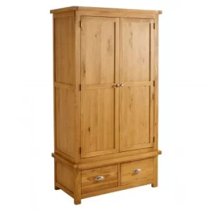 Woburn Oak 2 Door 2 Drawer Wardrobe Brown