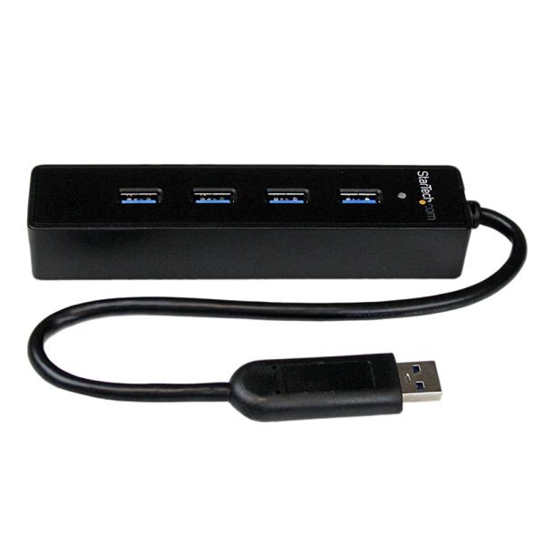 StarTech 4 Port Portable SuperSpeed USB 3.0 Hub with Built in Cable