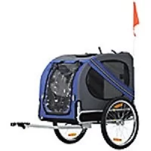 PawHut Pet Bike Trailer Blue, Grey 730 mm x 1300 mm x 900 mm