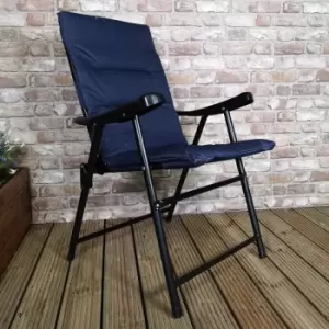 Padded Folding Camping / Caravan / Garden Chair in Navy