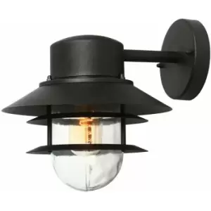 Loops - Outdoor IP44 Wall Light Sconce Black LED E27 60W Bulb Outside External d00303