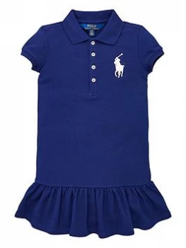 Ralph Lauren Toddler Girls Big Pony Peplum Dress - Navy