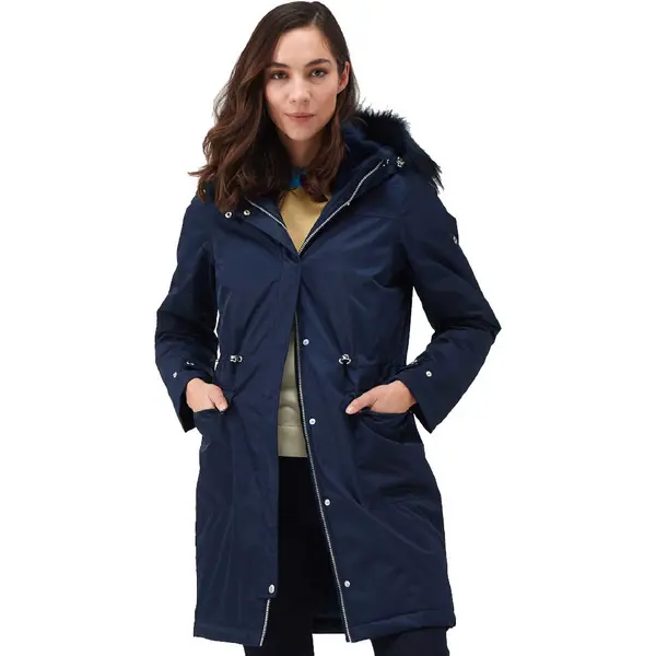 Regatta Womens Lellani Waterproof Insulated Parka Coat 12 - Bust 36' (92cm) NAVY RWP374-540-12