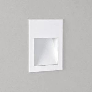 LED 1 Light Outdoor Small Recessed Square Marker Wall Light White IP65