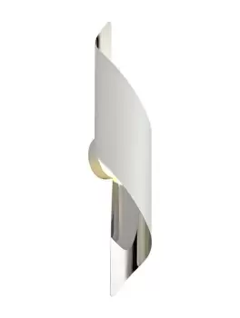 Wall Lamp Large, 1 x 8W LED, 3000K, 640lm, White, Polished Chrome