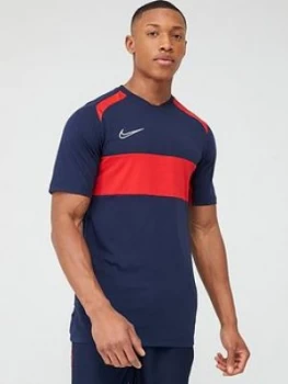 Nike Academy GX Short Sleeved Tee - Navy/Red Size L, Men