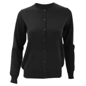 Kustom Kit Womens Round Neck Cardigan / Ladies Knitwear (18) (Black)