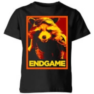 Avengers Endgame Rocket Poster Kids T-Shirt - Black - 7-8 Years