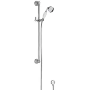 Traditional Slider Shower Rail Kit with Traditional Handset - Chrome - Hudson Reed