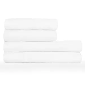 Textured Weave 4 Piece Hand/Bath Towel Set White