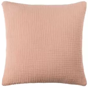 Lark Muslin Crinkle Cotton Cushion Sand, Sand / 45 x 45cm / Polyester Filled