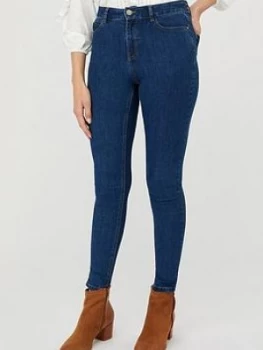 Monsoon Iris Skinny Organic Cotton Denim Jeans - Blue, Size 20, Women