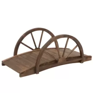 Outsunny 1m Wooden Garden Wheel Bridge