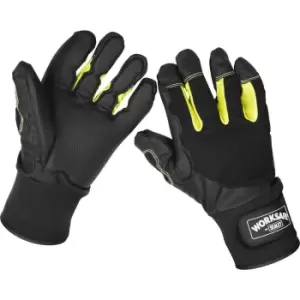 PAIR Large Anti-Vibration Gloves - Breathable Fabric - Power Tool Impact Gloves