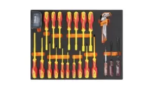 Beta Tools MB63 60pc Screwdriver & Bit Set in Soft Tray for Tool Chest C35